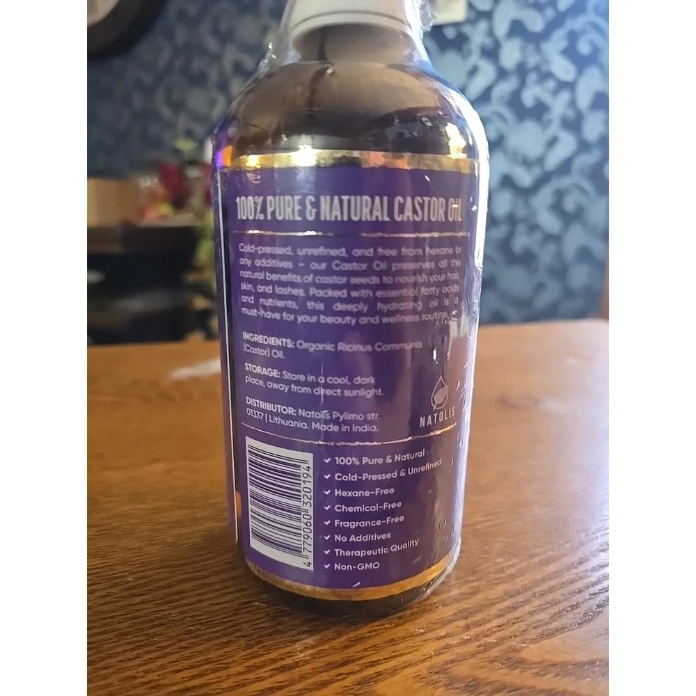 CASTOR‎ OIL NATIOLIS 100% PURE & NATURAL  HEXANE FREE 16 Oz
